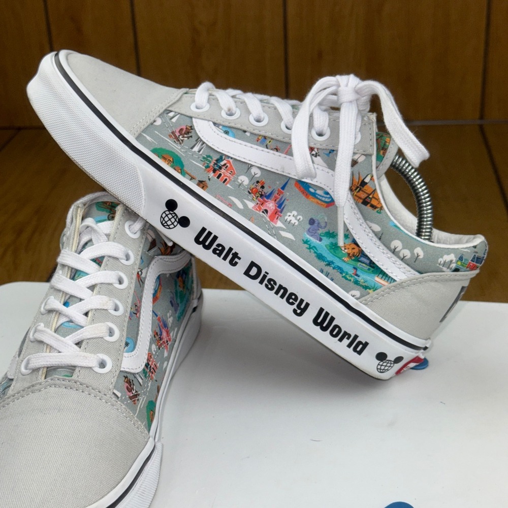 Disney x Vans Old Skool Walt Disney World Grey Sneakers Mens 6 Womens 7.5 721356